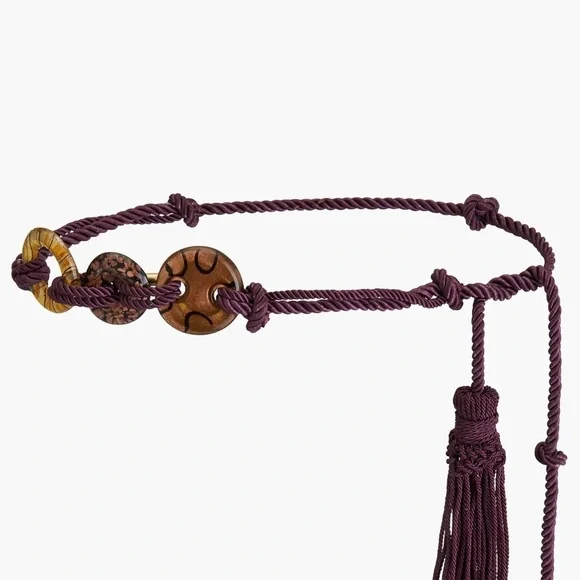 Zara limited edition rope belt BRAIDED LEATHER BELT AARON LEVINE X ZARA - Brown | ZARA India main image 3